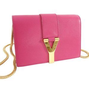 YSL Saint Laurent Pink Mini Sac Y Ligne Crossbody